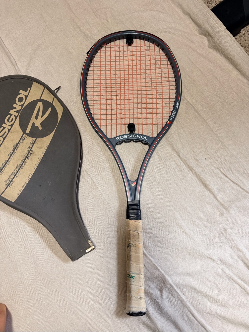 Rossignol Vintage Rossignol F200 Carbon Tennis Racket w/ Cover - Made